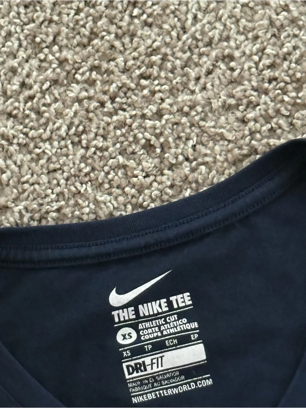 Nike Dri-FIT XS V-Neck Athletic Tee 2 Shirt Bundle Purple Navy Workout Gym